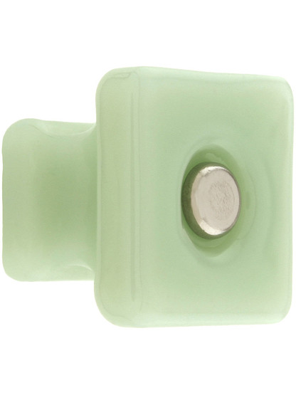 Square Glass Cabinet Knob With Nickel Bolt